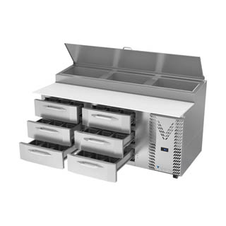 Victory VPPD72HC-6 Pizza Prep Table With Drawers, Chef's Deal