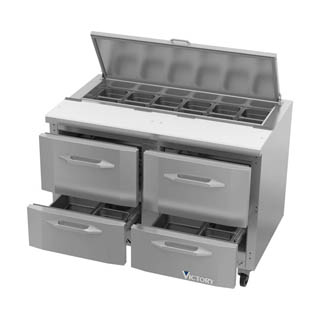 Victory VSPD48HC-12-4 Sandwich Prep Refrigerator With Drawers, Chef's Deal