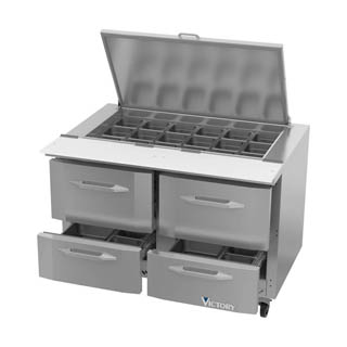 Victory VSPD48HC-18B-4 Sandwich Prep Refrigerator With Drawers, Chef's Deal