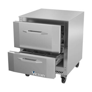 Victory VURD27HC-2 UnderCounter Refrigrator With Drawers, Chef's Deal