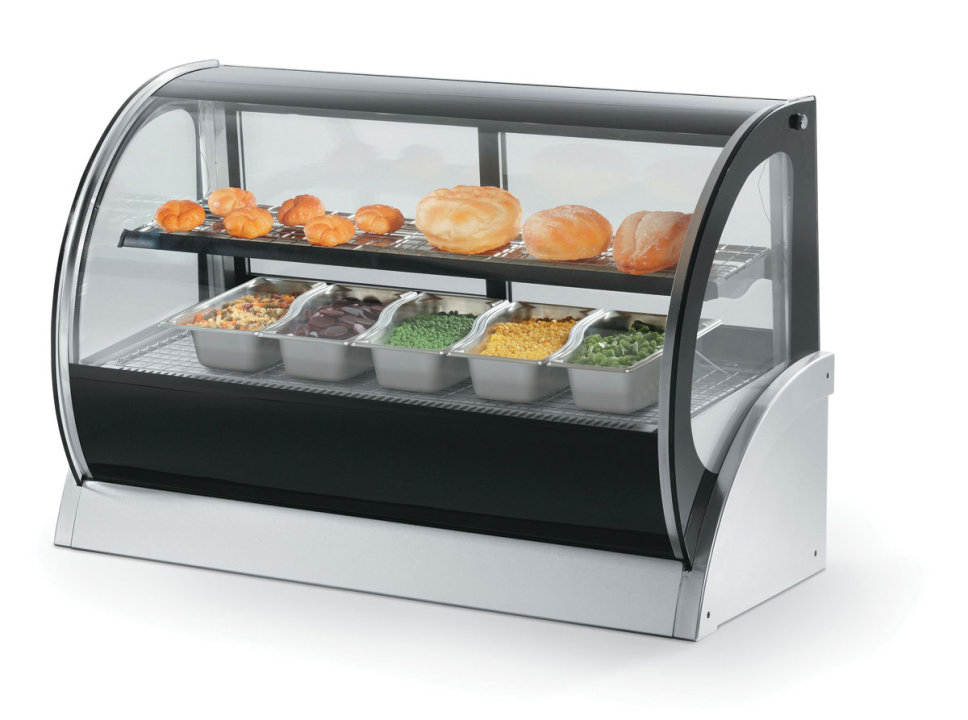 The Vollrath 40856 Heated Curved Countertop Display Case, Chef's Deal