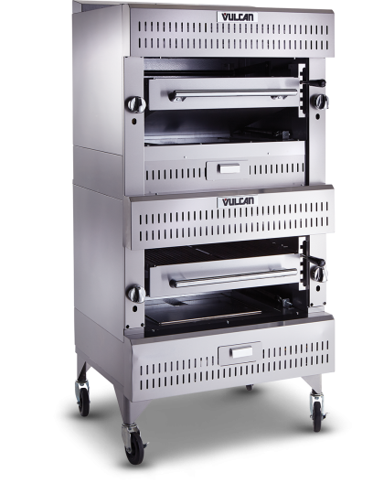 The Vulcan VIR1F Double Deck Gas Infrared Refrigerated Base Broiler, Chef's Deal