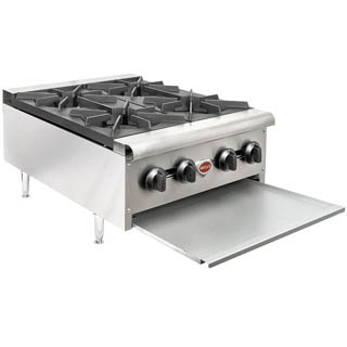 Wells HDHP-2430G Hot Plate 4 Burner HD Gas Counter Hot Plates, Chefs Deal's