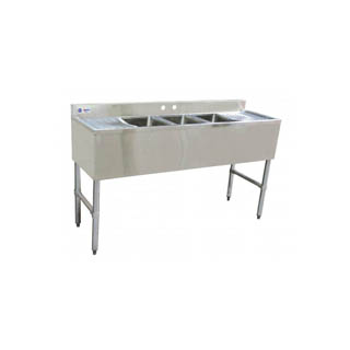 OMCAN UNDER BAR SINK WITH 3 COMPARTMENTS