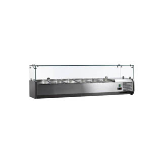 OMCAN REFRIGERATED TOPPING RAILS WITH SNEEZE GUARD