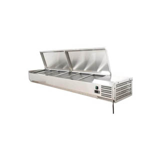 OMCAN REFRIGERATED TOPPING RAILS WITH STAINLESS STEEL COVER 